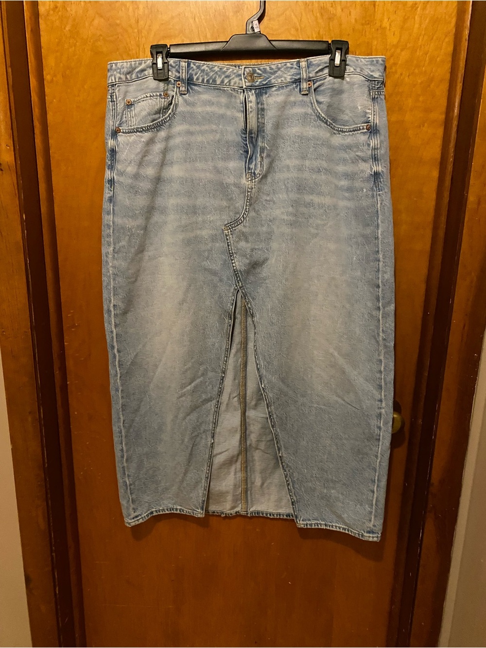 American Eagle Outfitters Light Blue Denim Maxi Skirt